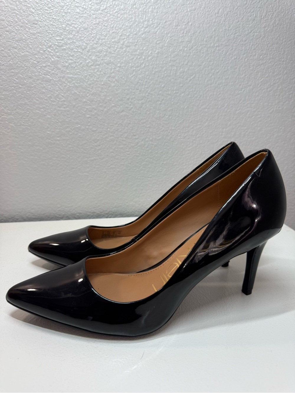 Calvin Klein Black Patent Pointed-Toe Pumps